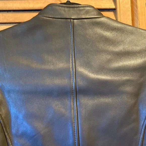 Max USA Chocolate Brown Buttery Soft Genuine Leather Blade Collar Jacket